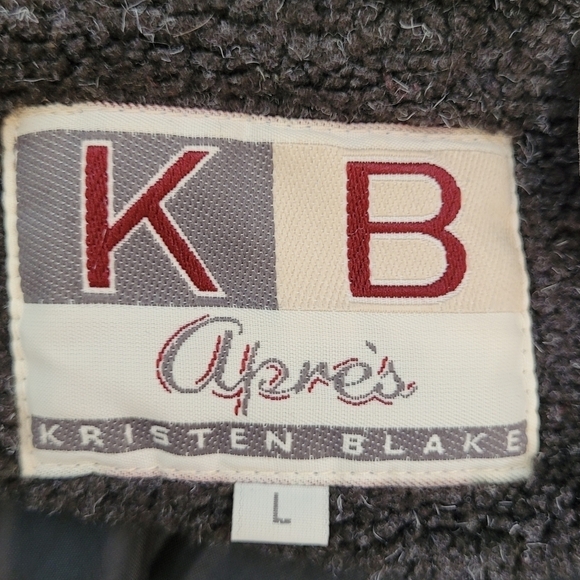 Kristen Blake Apre's Gray Vintage Button Front Oversized Teddy Bear Coat - Sz L - Picture 11 of 13